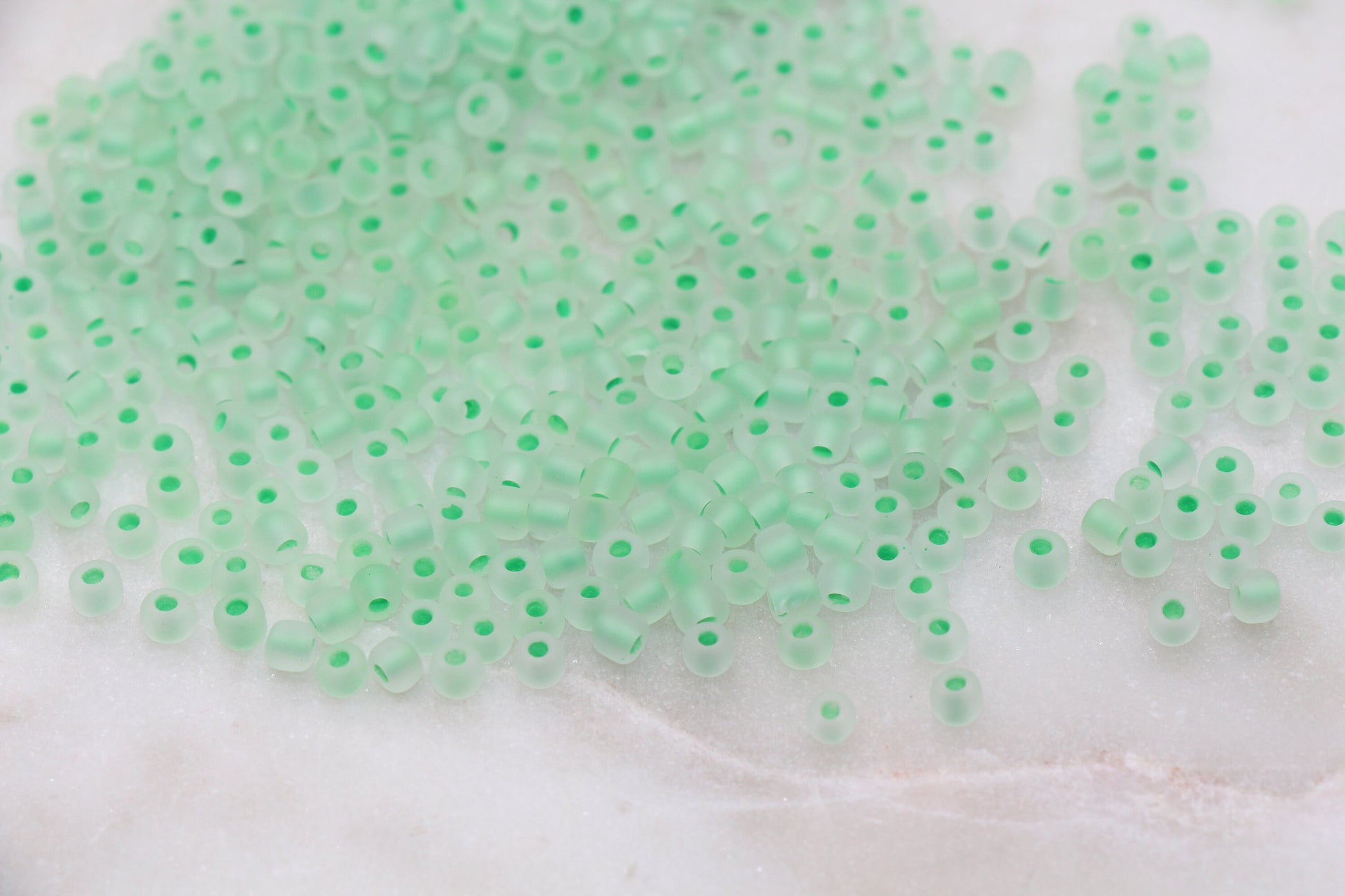 GLOW Matte Glass Beads, 4mm 6/0 Glass Beads, Glow in Dark Frosted Green Seed Beads, Rocailles Beads, Beading Supplies #2301