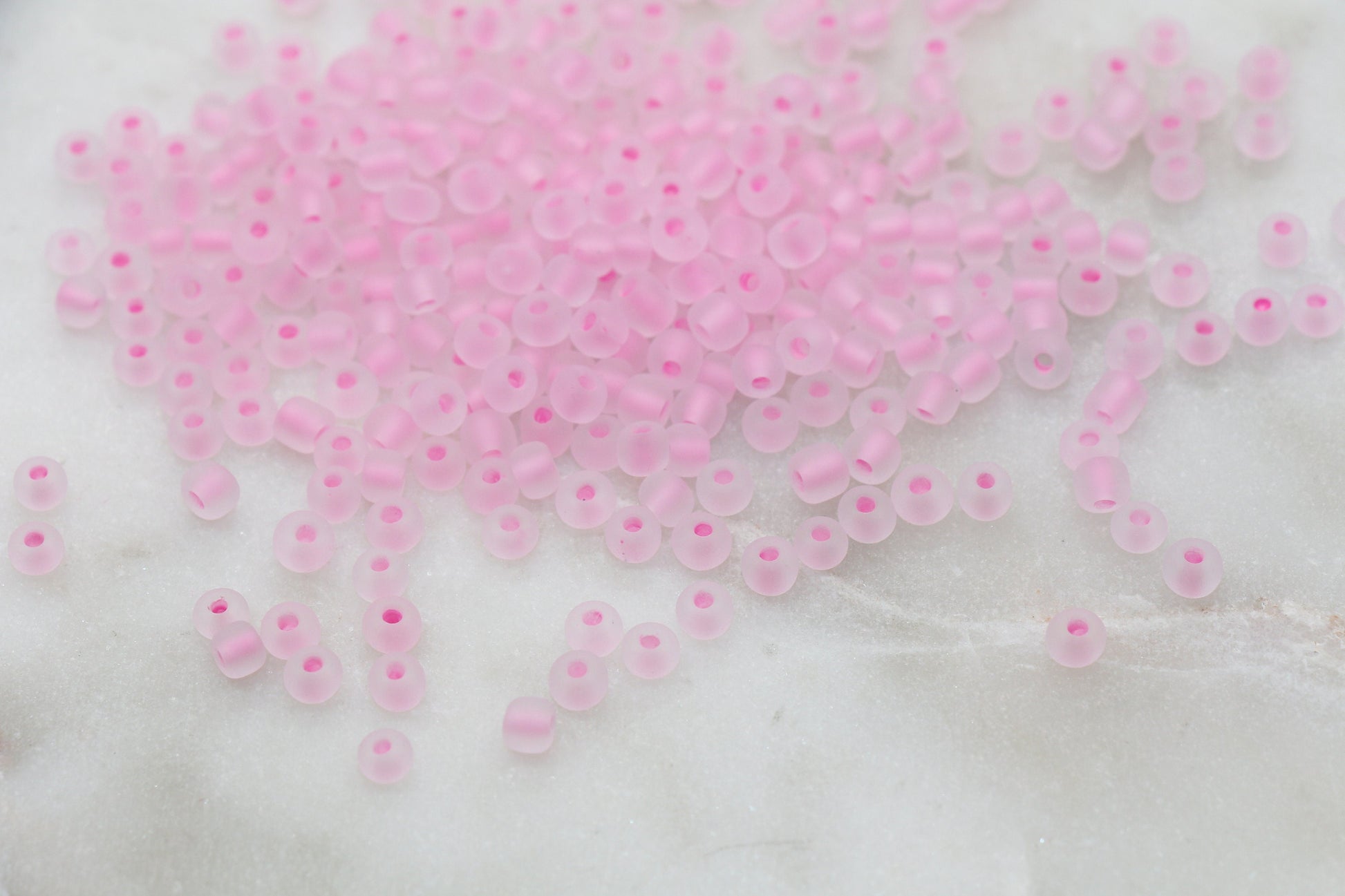 GLOW Matte Glass Beads, 4mm 6/0 Glass Beads, Glow in Dark Frosted Pink Seed Beads, Rocailles Beads, Beading Supplies #2306