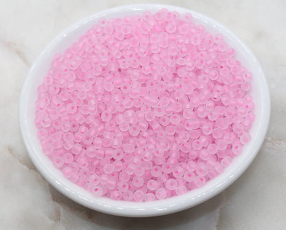 GLOW Matte Glass Beads, 4mm 6/0 Glass Beads, Glow in Dark Frosted Pink Seed Beads, Rocailles Beads, Beading Supplies #2306