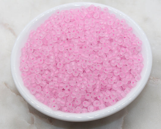 GLOW Matte Glass Beads, 4mm 6/0 Glass Beads, Glow in Dark Frosted Pink Seed Beads, Rocailles Beads, Beading Supplies #2306