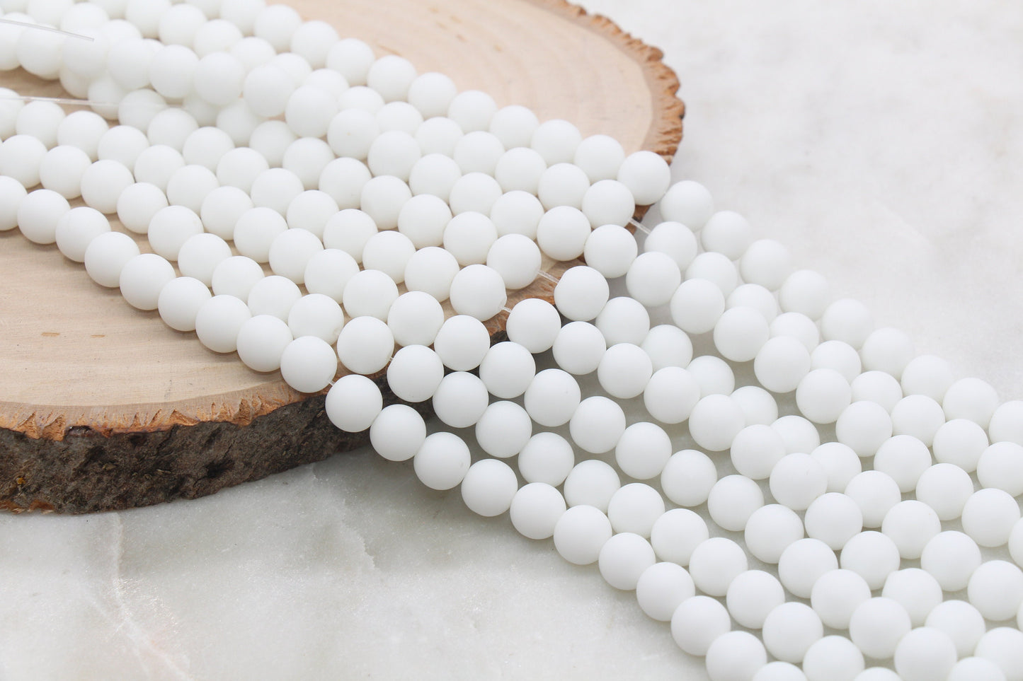 Matte Porcelain Round Beads, Frosted White Round Porcelain Beads, White Round Loose Bead, Jewelry Making Wholesale Beads, 6mm 8mm 10mm #251