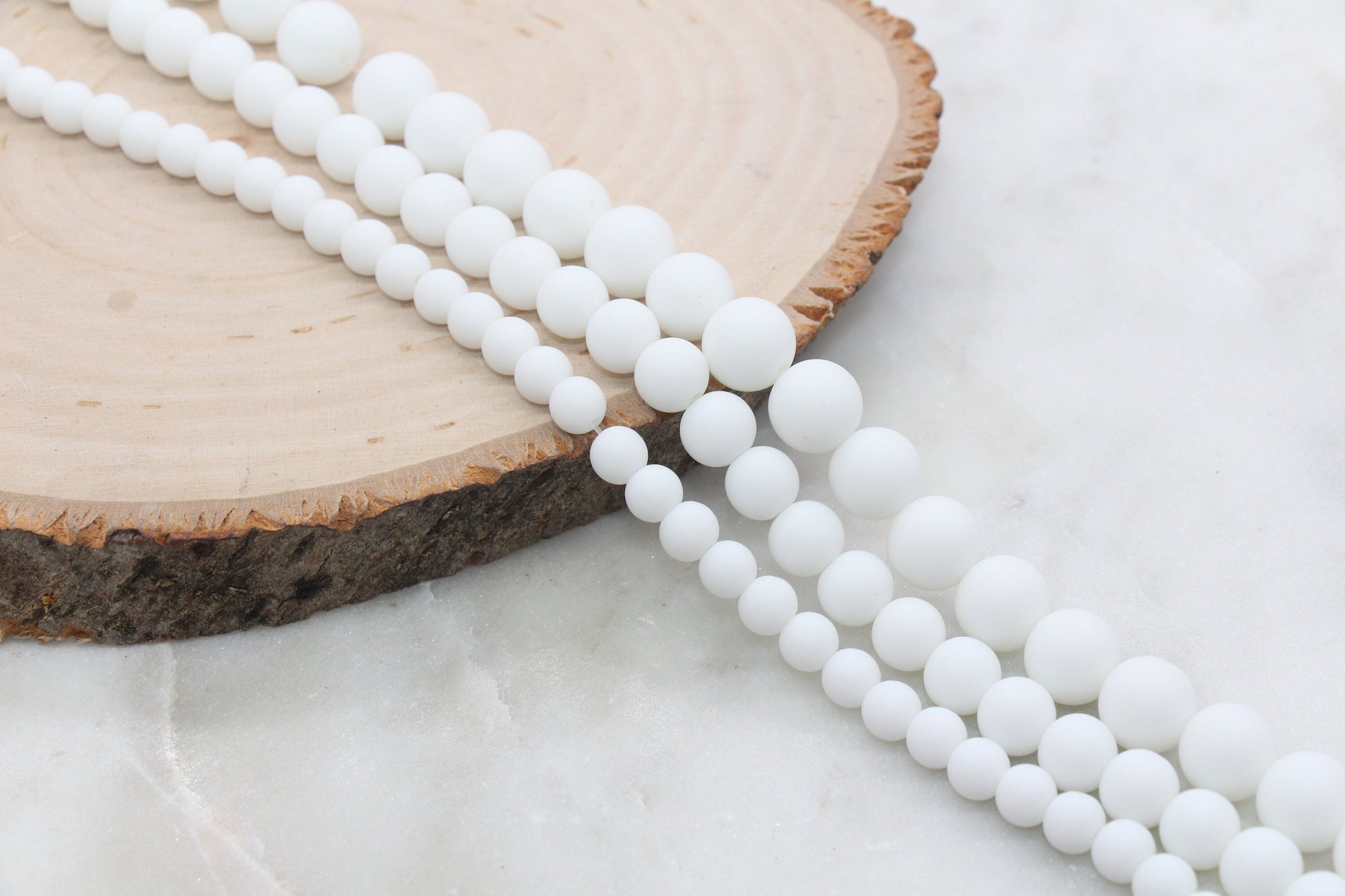 Matte Porcelain Round Beads, Frosted White Round Porcelain Beads, White Round Loose Bead, Jewelry Making Wholesale Beads, 6mm 8mm 10mm #251