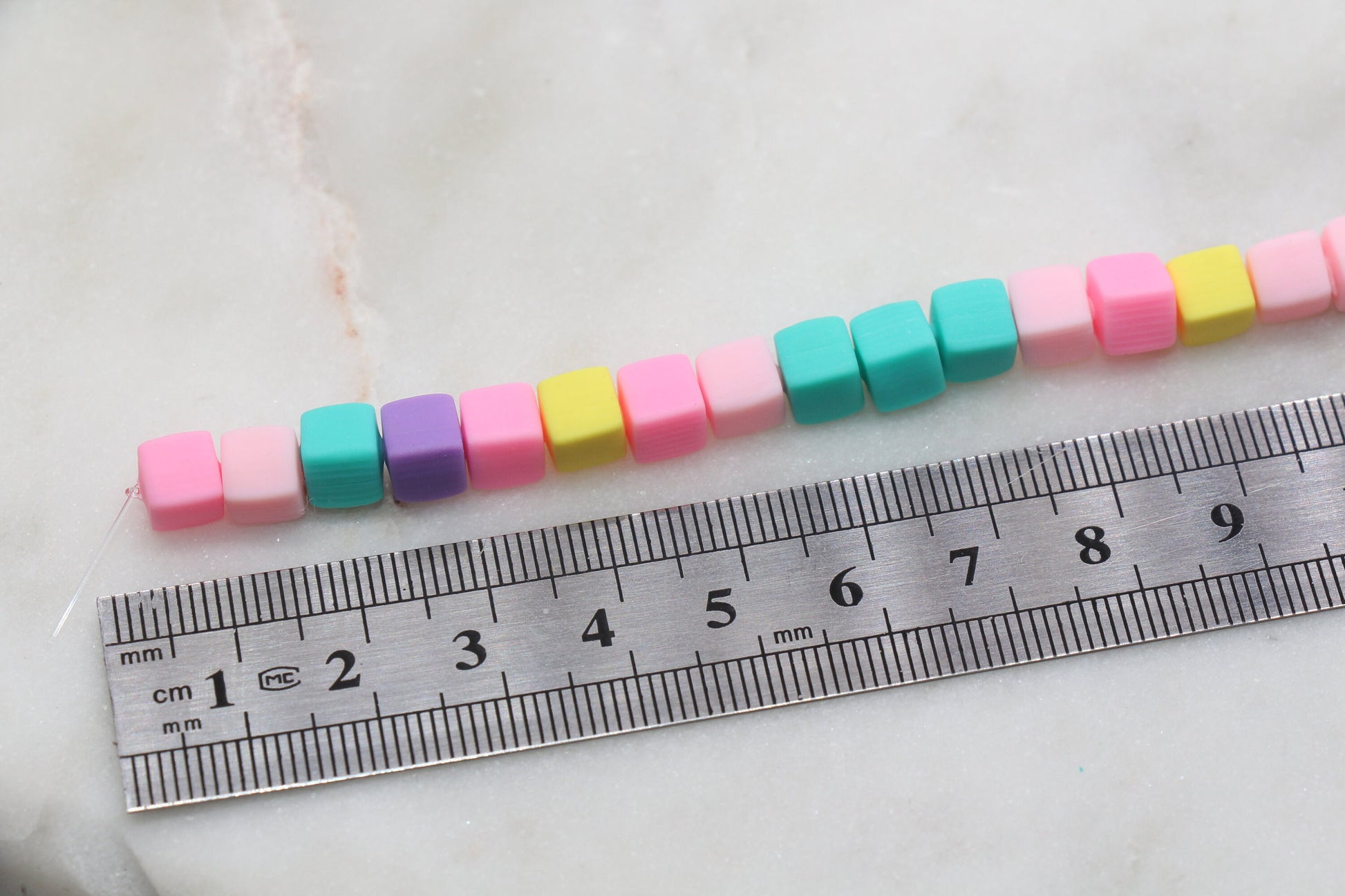 6mm Cube Polymer Clay Beads, Mix Color Heishi Beads, Rainbow Mix Square Clay Beads, Jewelry Beads, Bead for Bracelet #114