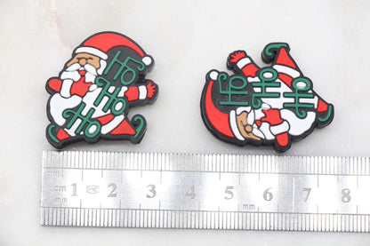 Santa Claus Silicone Beads, HO HO HO Christmas Silicone Beads, Christmas Chunky Beads, Silicone Loose Beads, Christmas Focal Beads #370