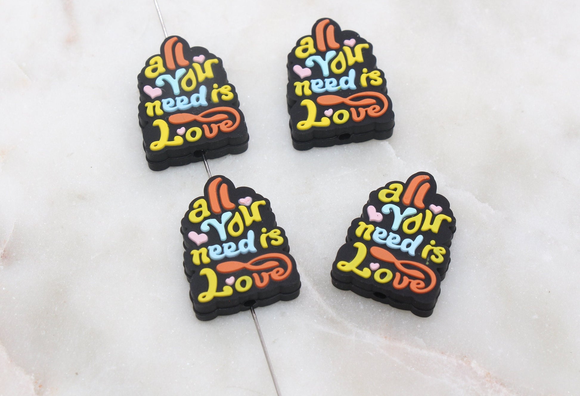 All You Need Is Love Silicone Beads, Love Silicone Beads, Silicone Loose Beads, Focal Beads, Pen Beads #397