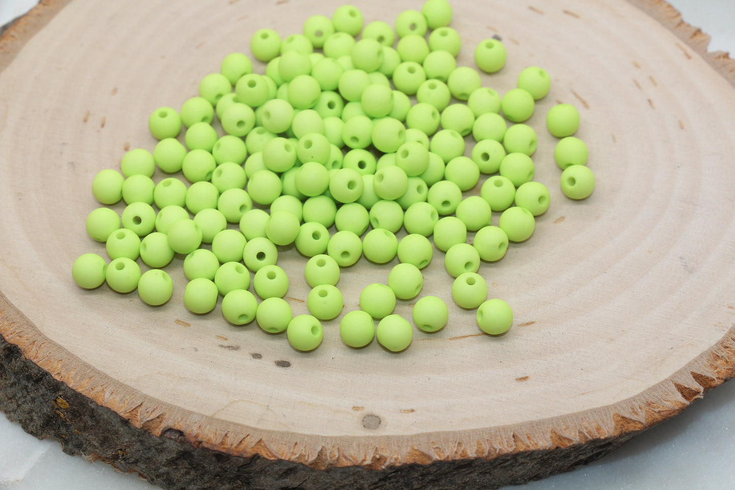 6mm Matte Light Green Gumball Beads, Round Acrylic Loose Beads, Solid Bubblegum Beads, Chunky Beads, Round Plastic Beads #82