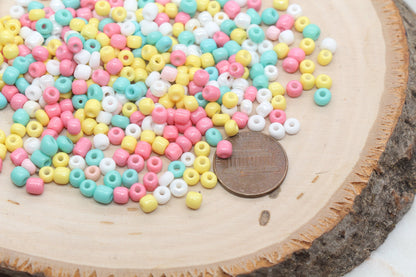 Mix Glass Seed Beads, 4mm 6/0 Glass Seed Beads, Mix Multicolor Seed Beads, Rocailles Beads, Beading Supplies, Bracelet Glass Beads #2920