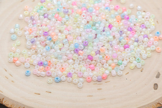 Mix Creamy Glass Seed Beads, 3mm Glass Seed Beads, Mix Multicolor Seed Beads, Rocailles Beads, Beading Supplies, Bracelet Glass Beads #2926