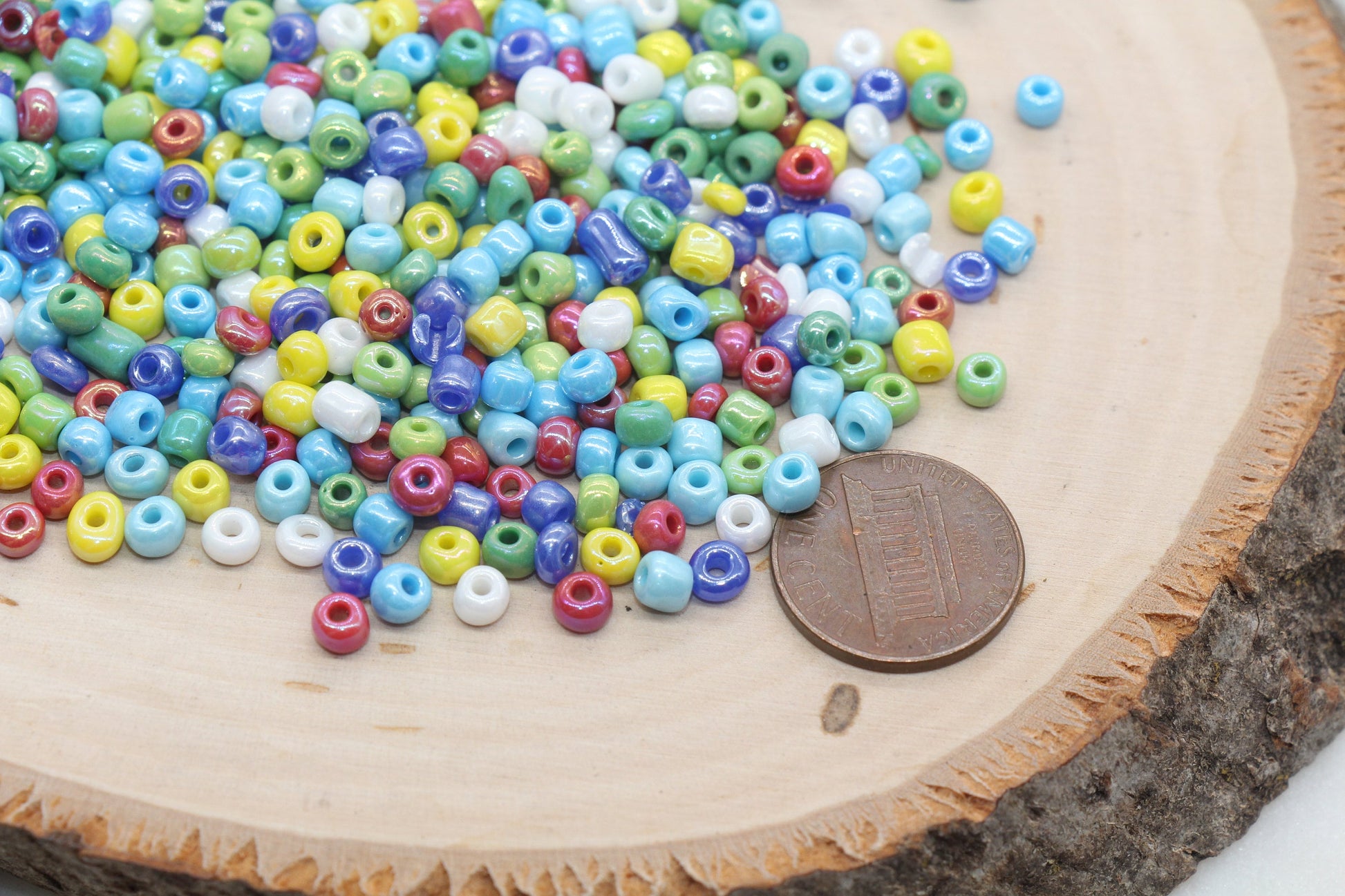 Mix Glossy Glass Seed Beads, 4mm 6/0 Glass Seed Beads, Multicolor Seed Beads, Rocailles Beads, Beading Supplies, Bracelet Glass Beads #2944