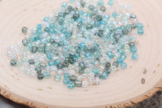 Mix Iridescent Glass Seed Beads, 4mm 6/0 Glass Seed Beads, Multicolor Seed Beads, Rocailles Beads, Beading Supplies, Bracelet Beads #2952
