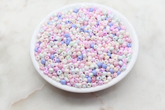 Mix Creamy Glass Seed Beads, 4mm 6/0 Glass Seed Beads, Mix Multicolor Seed Beads, Rocailles Beads, Beading Supplies, Bracelet Beads #2923