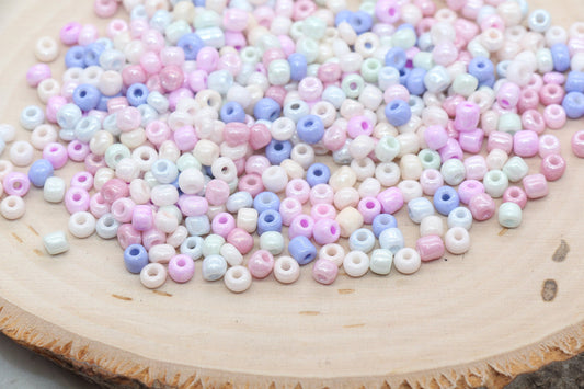 Mix Creamy Glass Seed Beads, 4mm 6/0 Glass Seed Beads, Mix Multicolor Seed Beads, Rocailles Beads, Beading Supplies, Bracelet Beads #2923