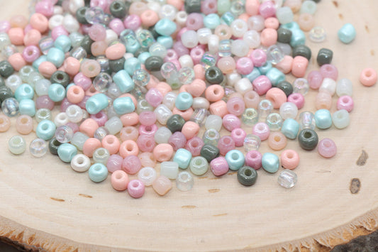 Mix Creamy Glass Seed Beads, 4mm 6/0 Glass Seed Beads, Mix Multicolor Seed Beads, Rocailles Beads, Beading Supplies, Bracelet Beads #2924