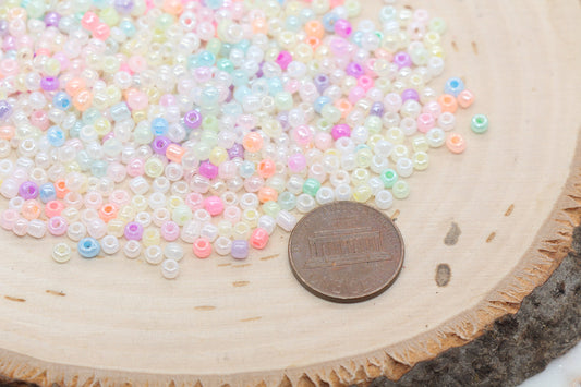 Mix Creamy Glass Seed Beads, 3mm Glass Seed Beads, Mix Multicolor Seed Beads, Rocailles Beads, Beading Supplies, Bracelet Glass Beads #2926