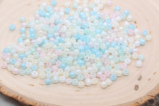 Mix Creamy Glass Seed Beads, 4mm 6/0 Glass Seed Beads, Mix Multicolor Seed Beads, Rocailles Beads, Beading Supplies, Bracelet Beads #2927