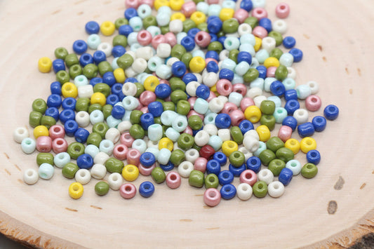 Mix Glass Seed Beads, 4mm 6/0 Glass Seed Beads, Mix Multicolor Seed Beads, Rocailles Beads, Beading Supplies, Bracelet Glass Beads #2933