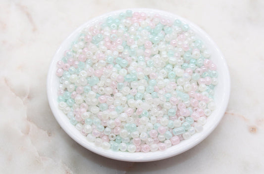 Mix Creamy Pastel Glass Seed Beads, 4mm 6/0 Glass Seed Beads, Multicolor Seed Beads, Rocailles Beads, Beading Supplies, Bracelet Beads #2936