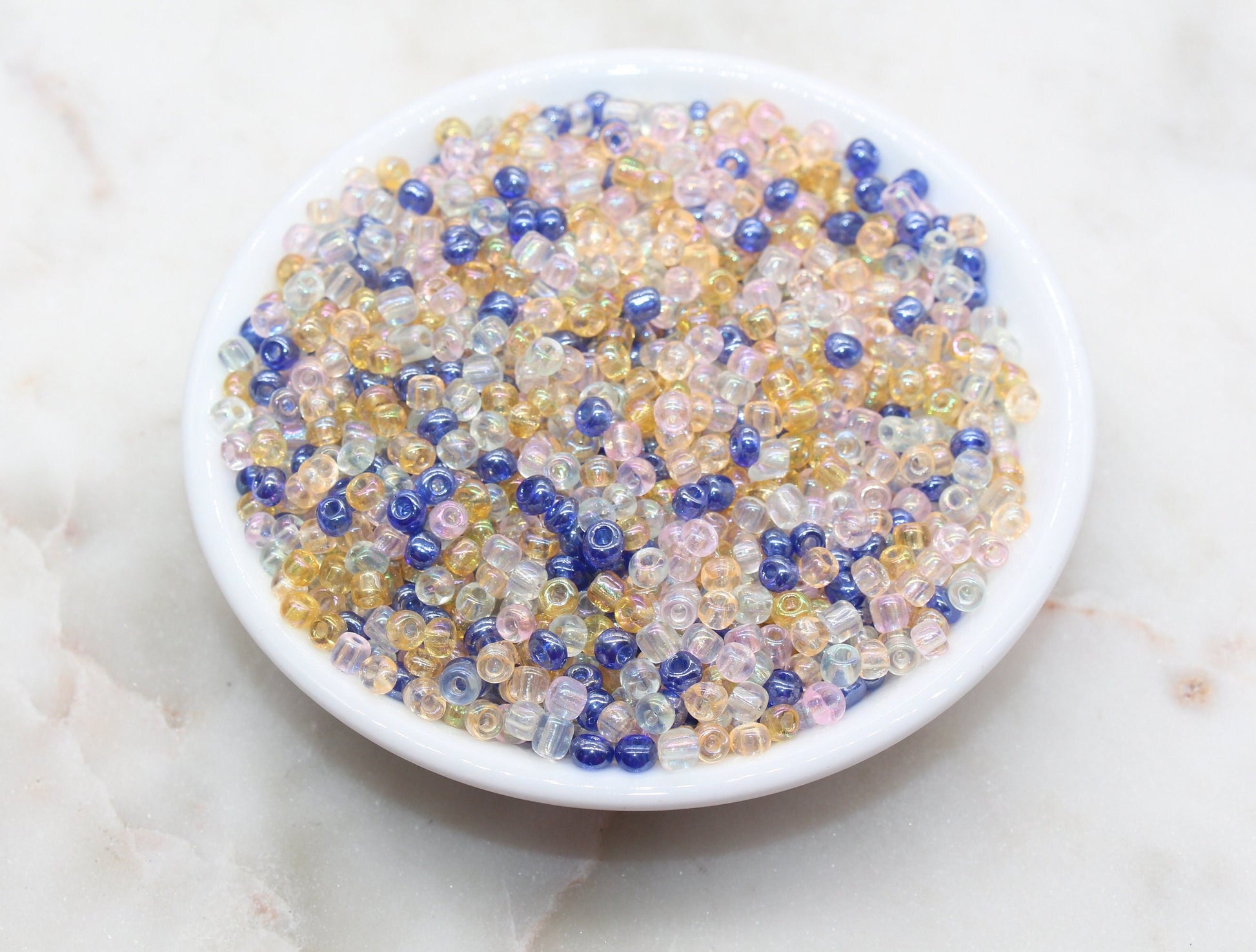 Mix Iridescent Glass Seed Beads, 4mm 6/0 Glass Seed Beads, Multicolor Seed Beads, Rocailles Beads, Beading Supplies, Bracelet Beads #2937