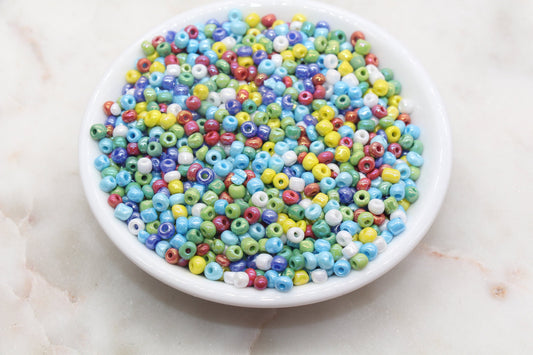 Mix Glossy Glass Seed Beads, 4mm 6/0 Glass Seed Beads, Multicolor Seed Beads, Rocailles Beads, Beading Supplies, Bracelet Glass Beads #2944