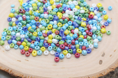Mix Glossy Glass Seed Beads, 4mm 6/0 Glass Seed Beads, Multicolor Seed Beads, Rocailles Beads, Beading Supplies, Bracelet Glass Beads #2944