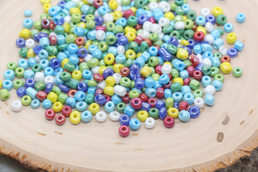 Mix Glossy Glass Seed Beads, 4mm 6/0 Glass Seed Beads, Multicolor Seed Beads, Rocailles Beads, Beading Supplies, Bracelet Glass Beads #2944