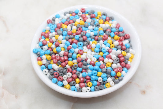 Mix Glass Seed Beads, 4mm 6/0 Glass Seed Beads, Mix Multicolor Seed Beads, Rocailles Beads, Beading Supplies, Bracelet Glass Beads #2946
