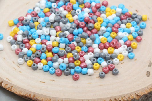 Mix Glass Seed Beads, 4mm 6/0 Glass Seed Beads, Mix Multicolor Seed Beads, Rocailles Beads, Beading Supplies, Bracelet Glass Beads #2946