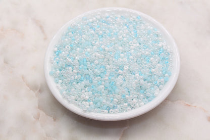 Mix Glass Seed Beads, 3mm Mix Glass Seed Beads, Mix Blue and White Seed Beads, Rocailles Beads, Beading Supplies, Bracelet Beads #2960