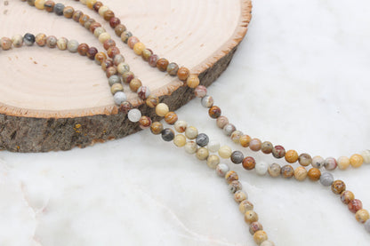 Crazy Lace Agate Beads, Natural Gemstone Smooth Round Beads, Sizes 4mm 6mm 8mm 10mm, Full Strand 15.5 inch, #10