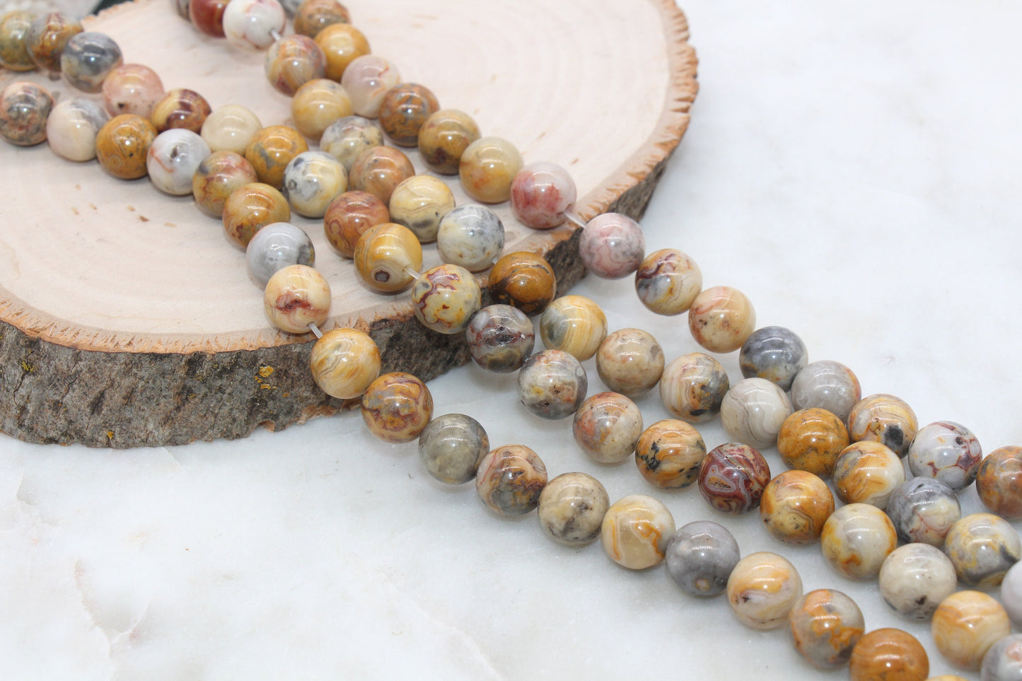 Crazy Lace Agate Beads, Natural Gemstone Smooth Round Beads, Sizes 4mm 6mm 8mm 10mm, Full Strand 15.5 inch, #10