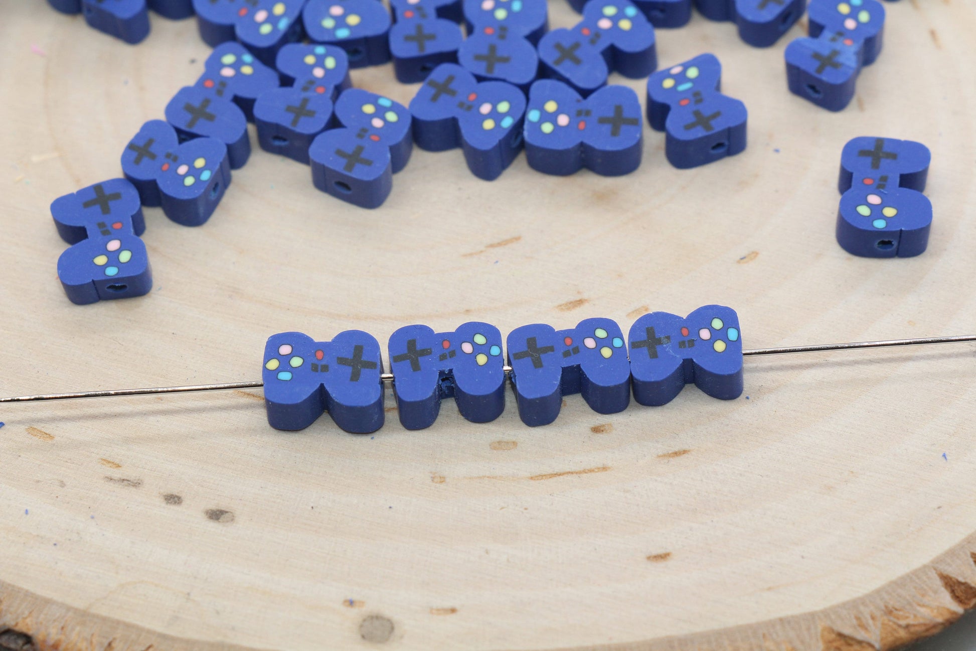 Video Game Controller Polymer Clay Beads, Gamer Beads, Jewelry Beads #182