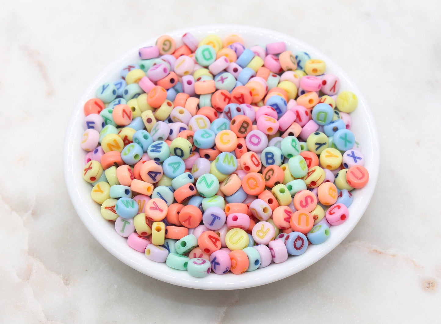 Mix Alphabet Letter Beads, Acrylic Multicolor Letter Beads, Round Acrylic Beads, Name Initial Bead, Bracelet Beads, Jewelry Making 7mm #2971