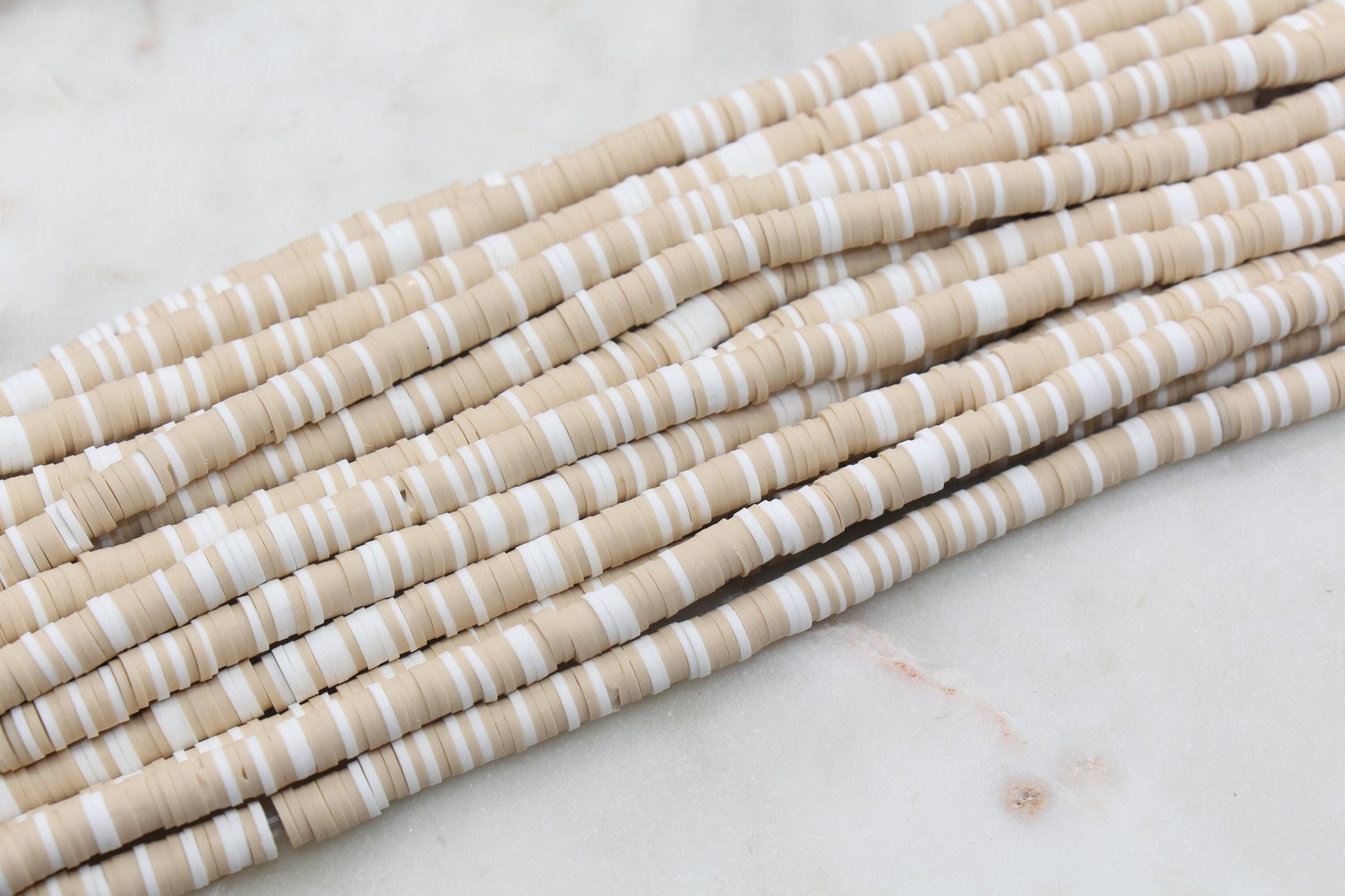 6mm Multicolor Heishi Beads, Mix Polymer Clay Disc Beads, African Disc Beads, Vinyl Heishi, Warm Tone Heishi, Full Strand #518