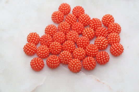 12mm Orange Berry Beads, Acrylic Beads, Round Acrylic Loose Beads, Bubblegum Beads, Chunky Beads, Beads for Bracelet #2987