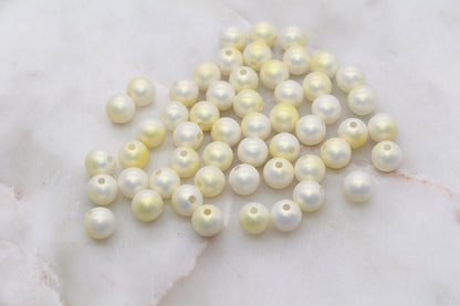 8mm Yellow Ombre Shimmer Gumball Beads, Round Acrylic Loose Beads, Bubblegum Beads, Chunky Beads, Smooth Round Plastic Beads #3039