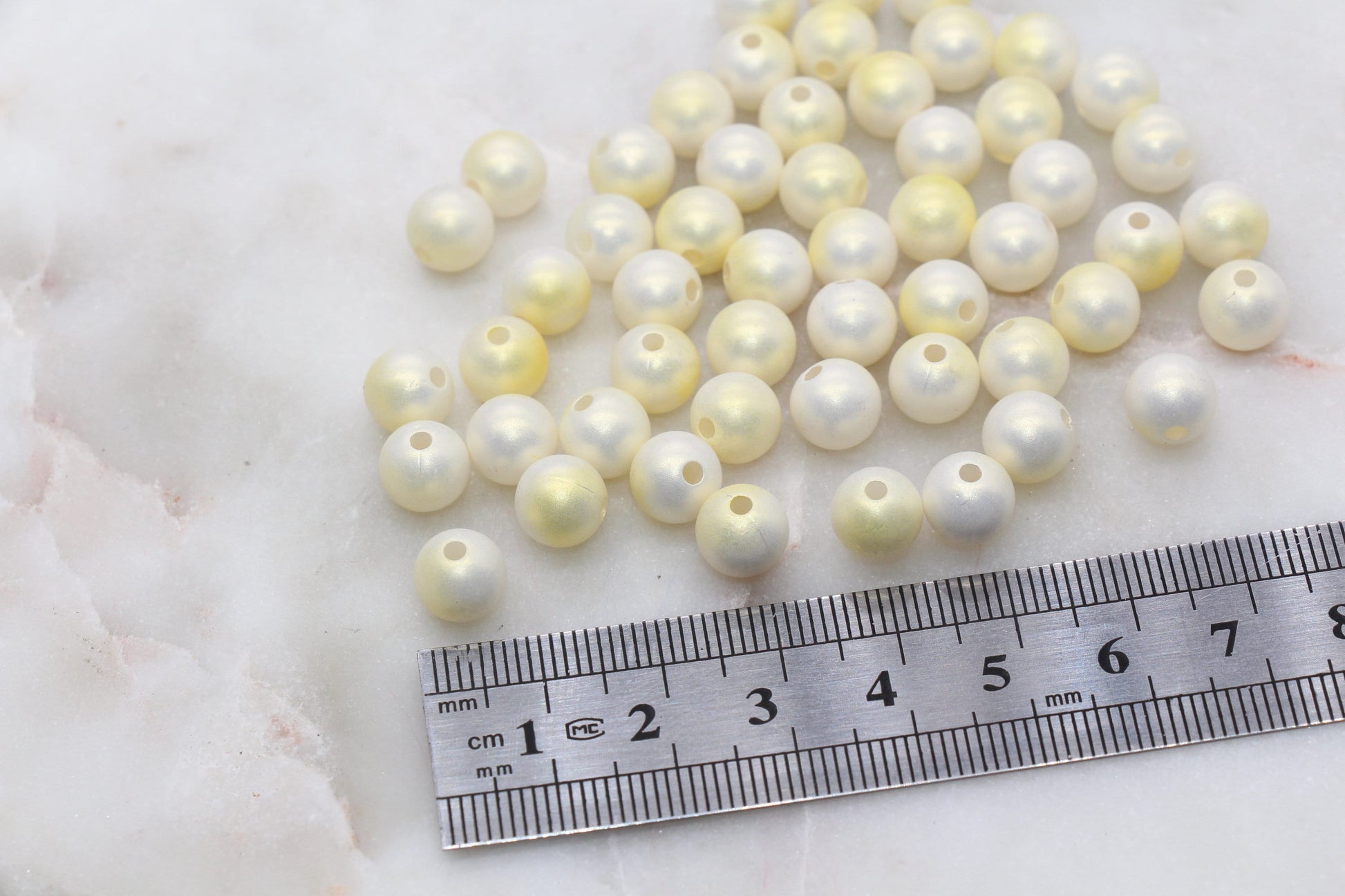 8mm Yellow Ombre Shimmer Gumball Beads, Round Acrylic Loose Beads, Bubblegum Beads, Chunky Beads, Smooth Round Plastic Beads #3039
