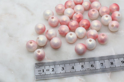 12mm Peach Ombre Shimmer Gumball Beads, Round Acrylic Loose Beads, Bubblegum Beads, Chunky Beads, Plastic Beads, Jewelry Making Beads #3043