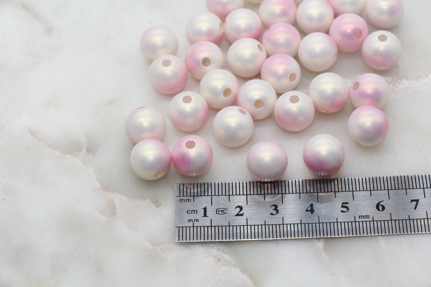 12mm Pink Ombre Shimmer Gumball Beads, Round Acrylic Loose Beads, Bubblegum Beads, Chunky Beads, Jewelry Making Beads #3045