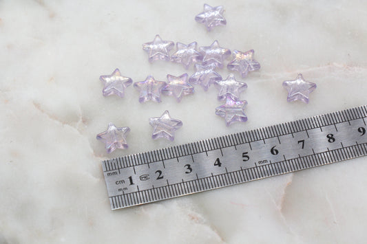 Iridescent Star Shape Beads, Purple AB Acrylic Star Beads, Jewelry Making Beads #3050