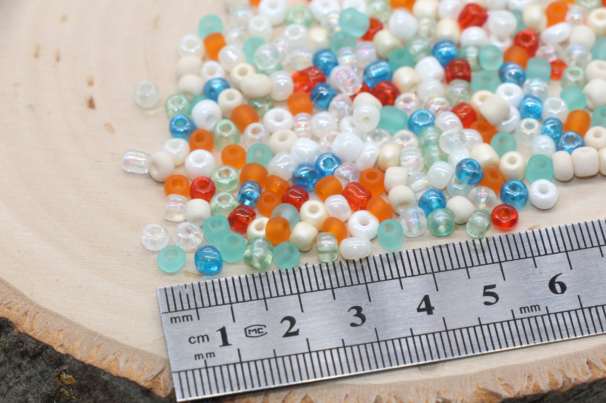 Mix Glass Seed Beads, 4mm 6/0 Glass Seed Beads, Multicolor Seed Beads, Rocailles Beads, Bracelet Beads, Beading Supplies #3059
