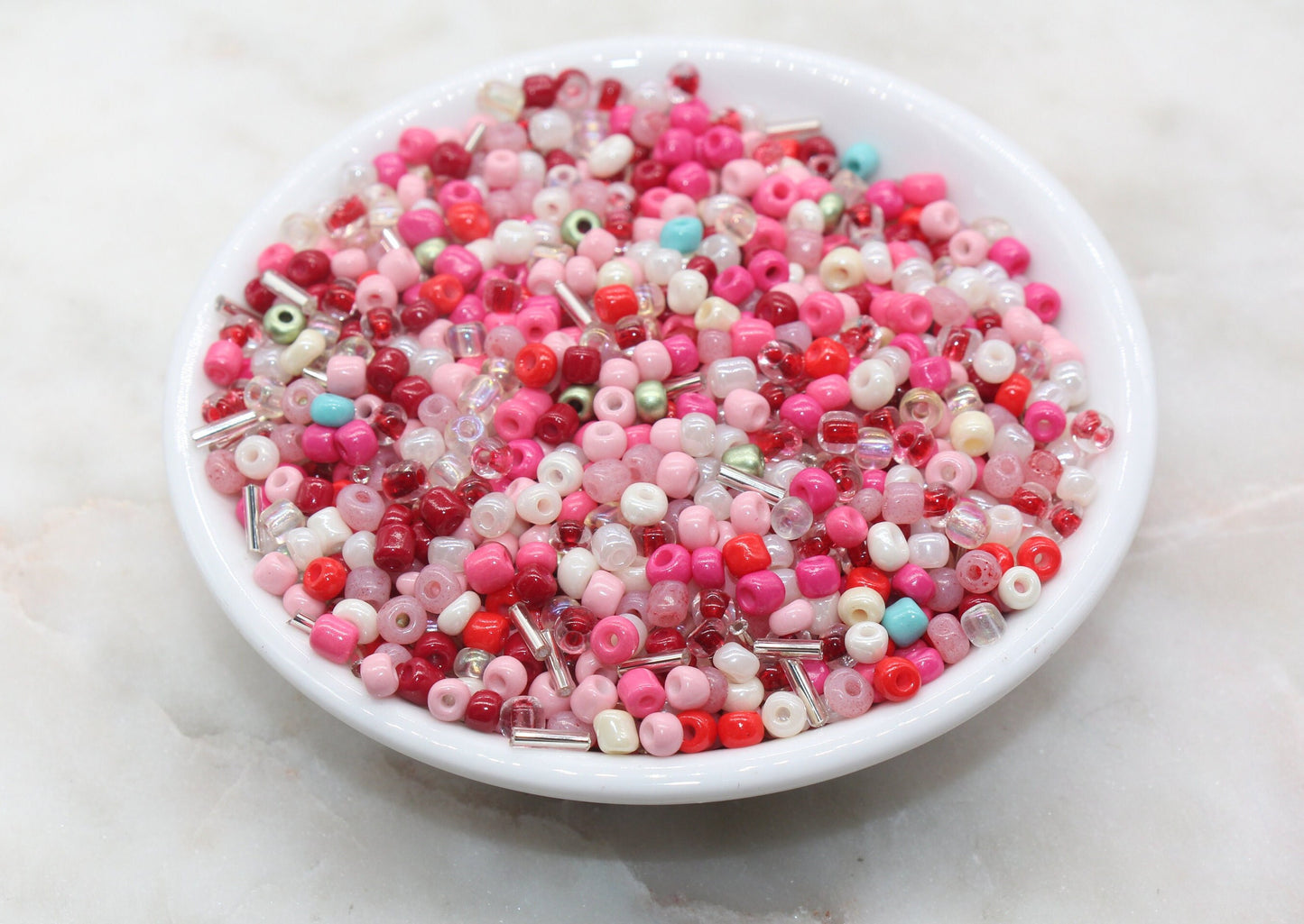 Mix Red and Pink Glass Seed Beads, 4mm 6/0 Glass Seed Beads, Multicolor Seed Beads, Rocailles Beads, Bracelet Beads #3068