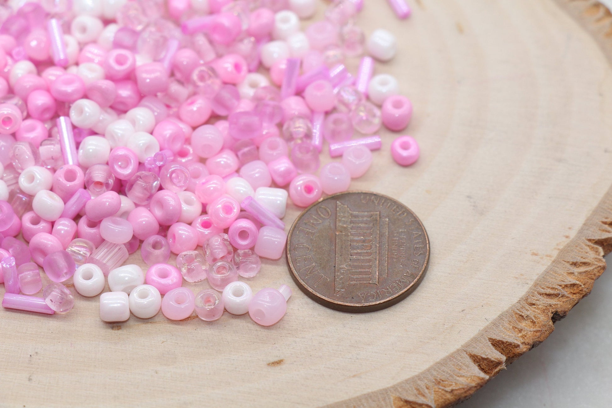 Mix Pink Glass Seed Beads, Size 4mm 6/0 Glass Seed Beads, Multicolor Seed Beads, Rocailles Beads, Bracelet Beads #3081