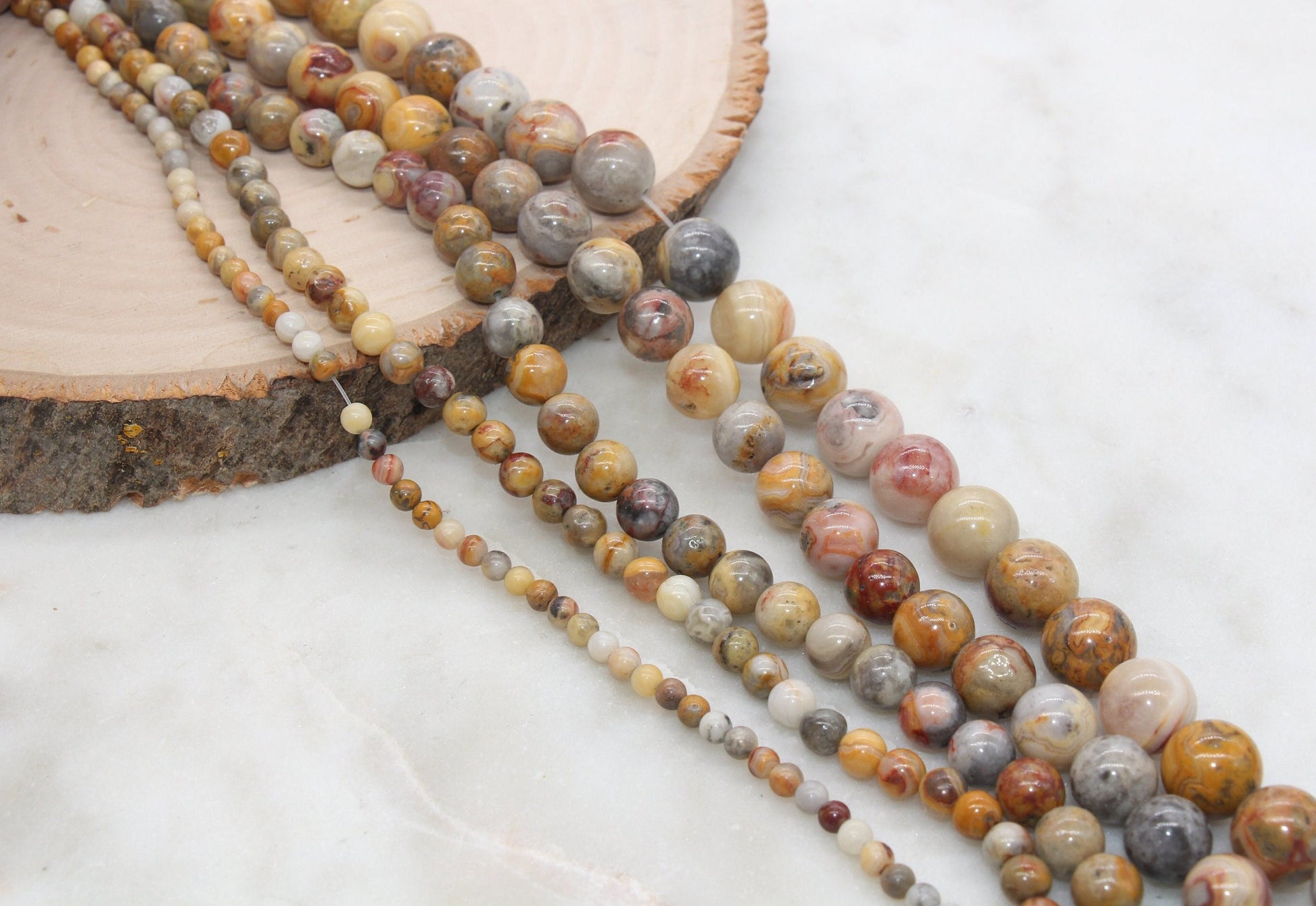 Crazy Lace Agate Beads, Natural Gemstone Smooth Round Beads, Sizes 4mm 6mm 8mm 10mm, Full Strand 15.5 inch, #10