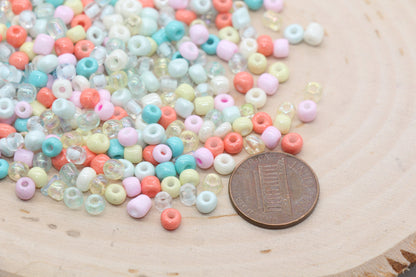 Mix Glass Seed Beads, Size 4mm 6/0 Glass Seed Beads, Multicolor Seed Beads, Rocailles Beads, Bracelet Beads #3108