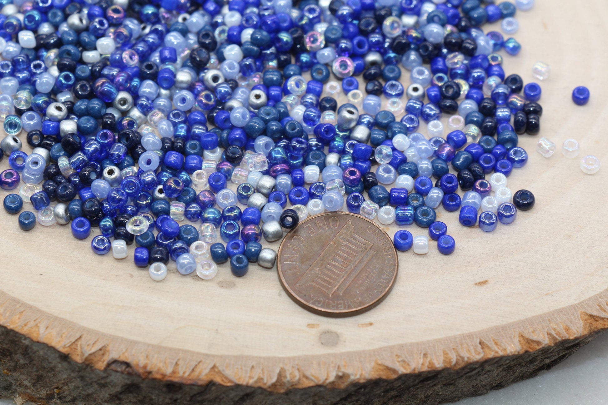 Mix Blue and White Glass Seed Beads, 3mm Glass Seed Beads, Rocailles Beads, Beading Supplies, Bracelet Beads, Jewelry Making Beads #3121