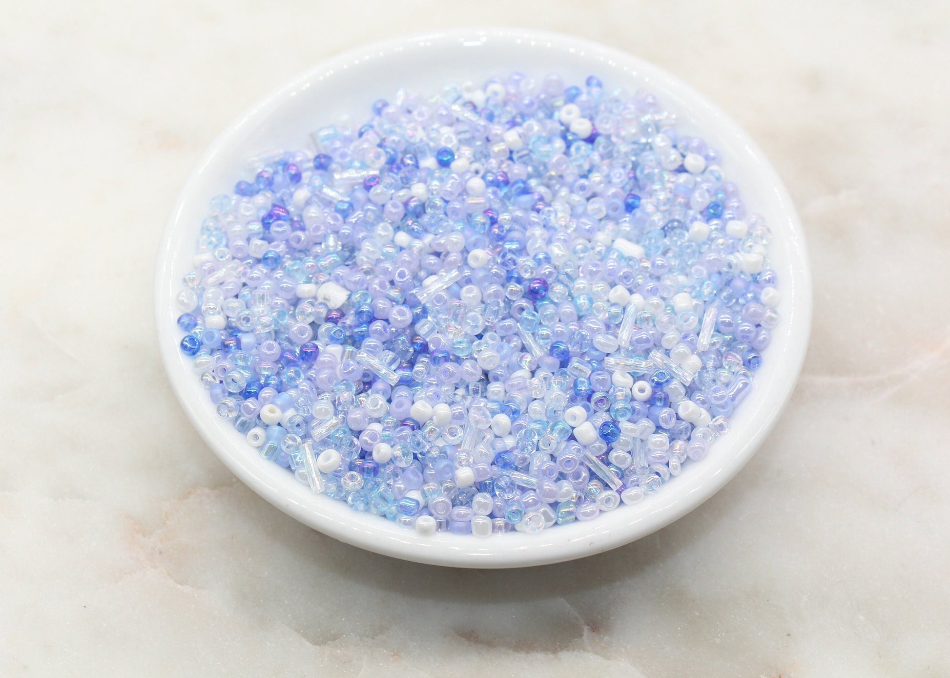 Mix Blue and White Glass Seed Beads, 3mm Glass Seed Beads, Rocailles Beads, Beading Supplies, Bracelet Beads, Jewelry Making Beads #3123