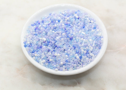 Mix Blue and White Glass Seed Beads, 3mm Glass Seed Beads, Rocailles Beads, Beading Supplies, Bracelet Beads, Jewelry Making Beads #3123