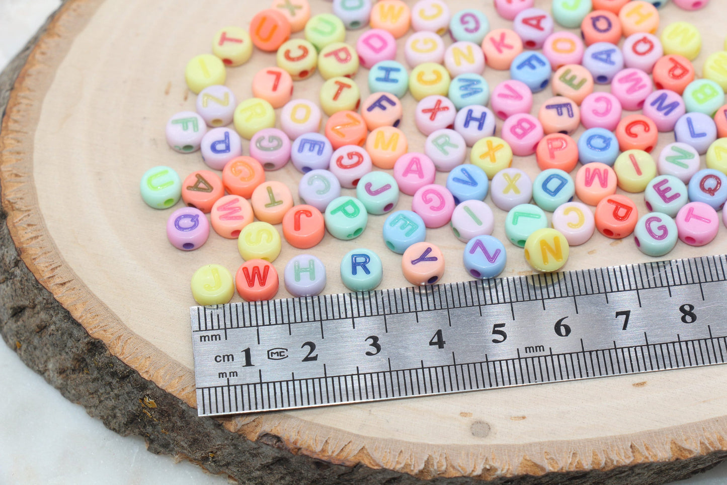 Mix Alphabet Letter Beads, Acrylic Multicolor Letter Beads, Round Acrylic Beads, Name Initial Bead, Bracelet Beads, Jewelry Making 7mm #2971