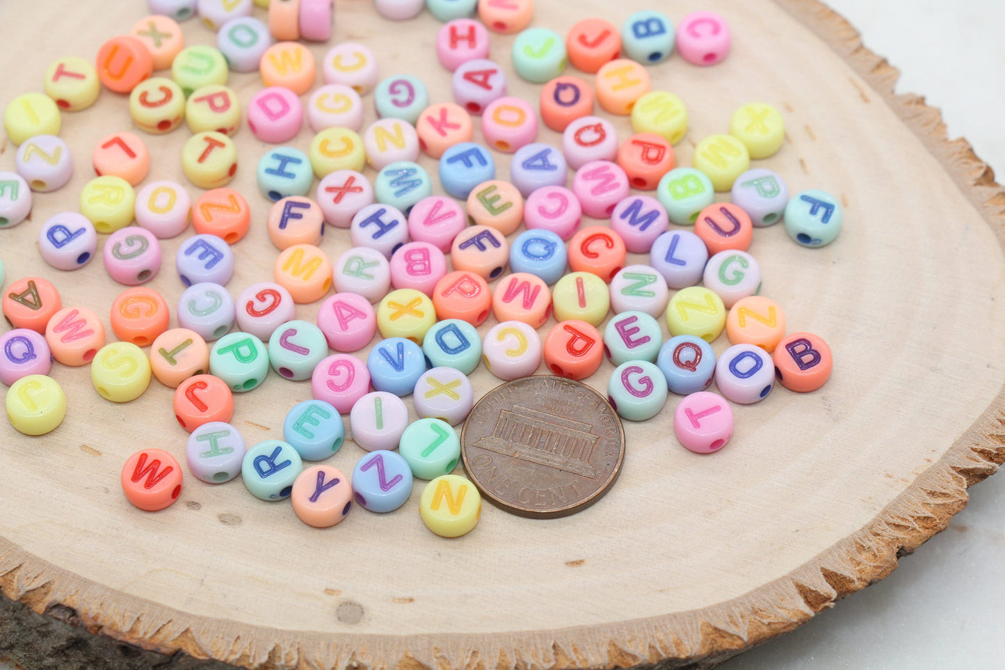 Mix Alphabet Letter Beads, Acrylic Multicolor Letter Beads, Round Acrylic Beads, Name Initial Bead, Bracelet Beads, Jewelry Making 7mm #2971