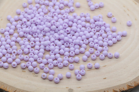 4mm Lilac Round Beads, Purple Acrylic Gumball Beads, Round Spacer Beads, Bubblegum Beads, Plastic Round Smooth Bead, Bracelet Beads #138